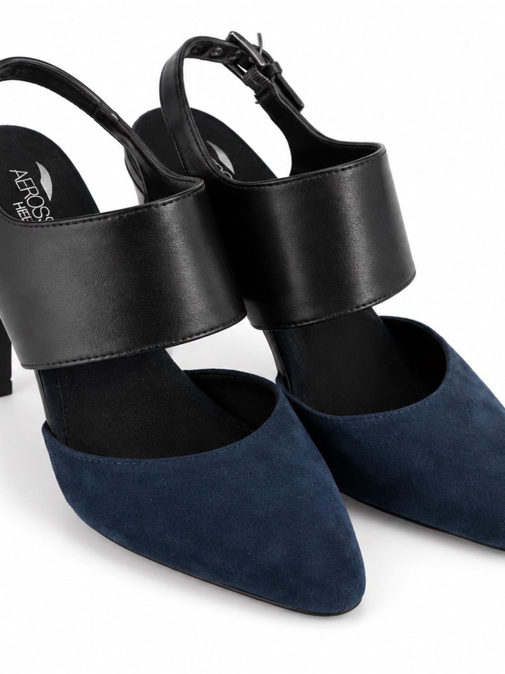 Dark blue high heel shoe